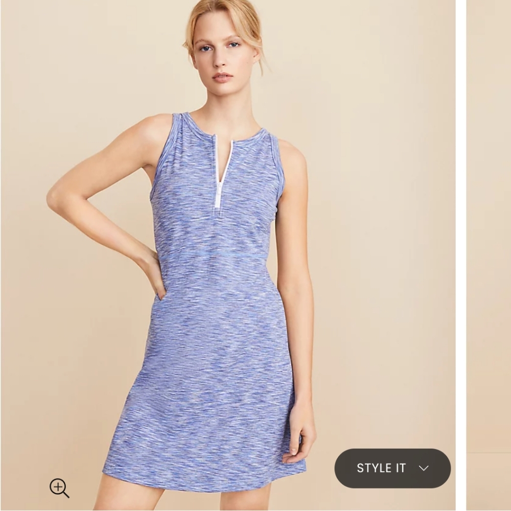 Lou & Grey Spacedye Zip Softsculpt Mini Tennis Dress